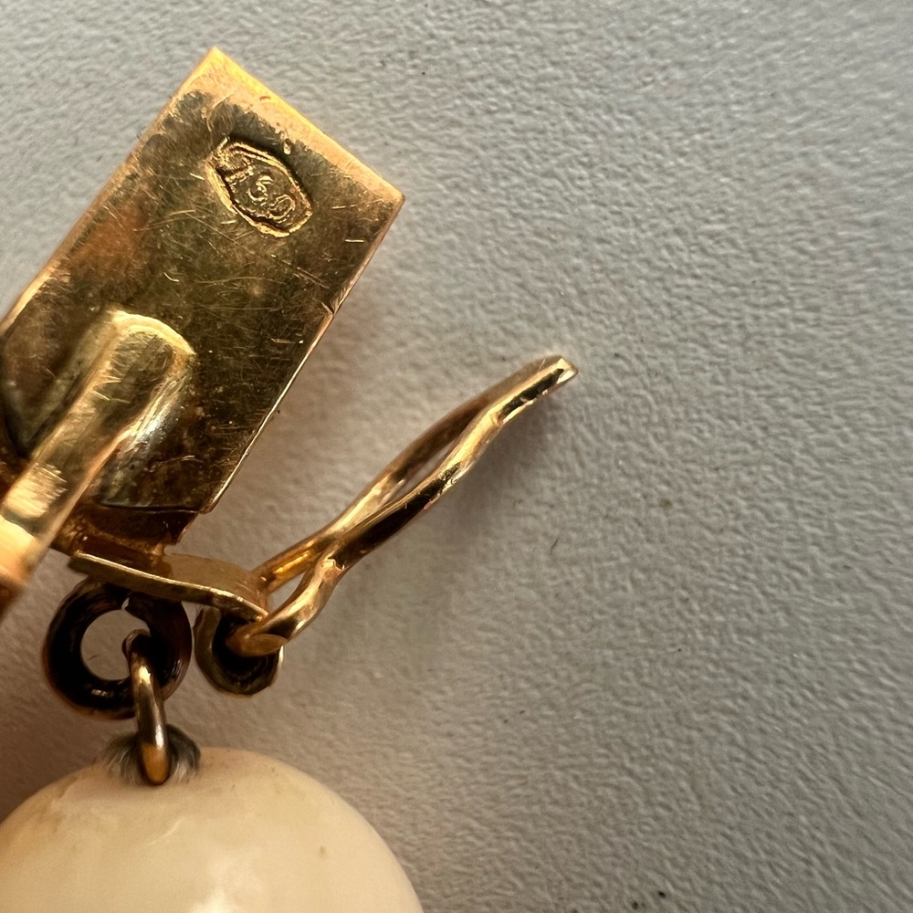 18k gold Vintage Angel Skin Coral Necklace and matching Earrings. Final price. - Picture 7 of 8